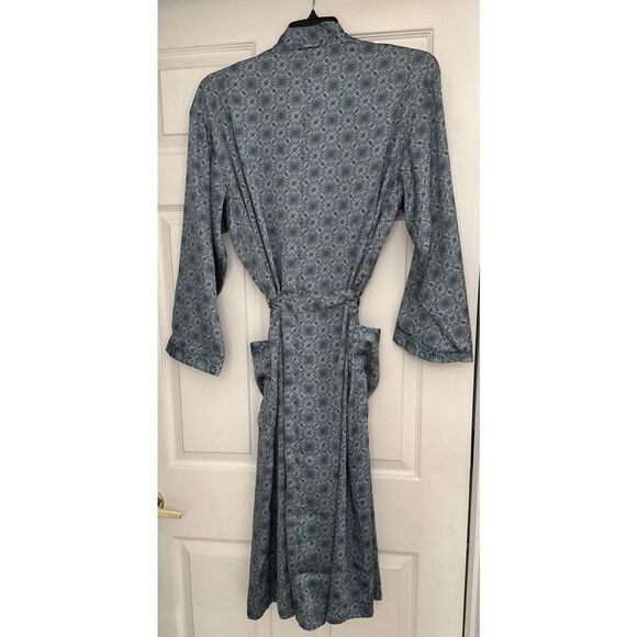 Free People Intimately Sz XS/S Oasis House Robe Blue Motif Kimono Stone - Picture 13 of 16